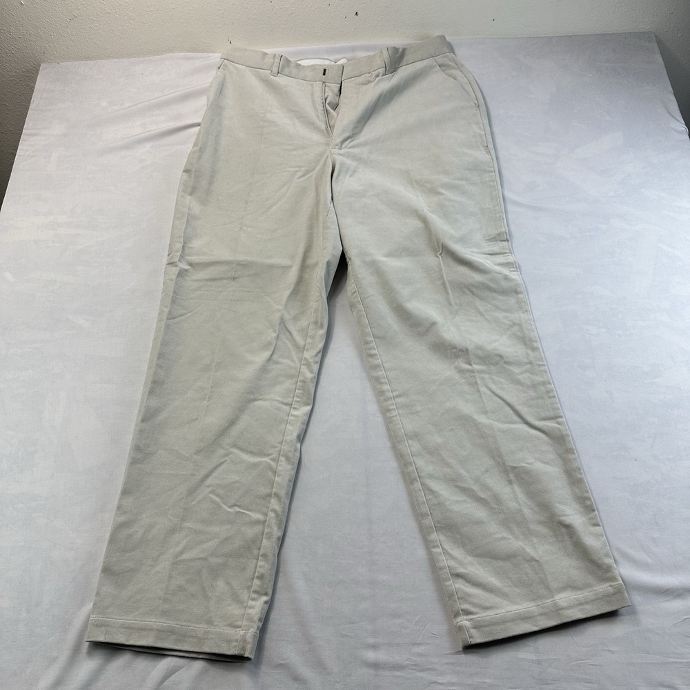 Structure White Chino Pants Men's 36x30 Stretch Flat Front Casual Cotton